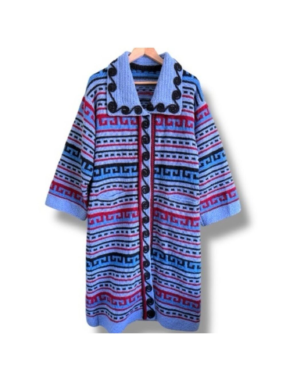 Hand-Knit Kimono Style Long Sweater Jacket Cardigan